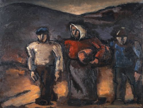 Josef HERMAN - People and mountains in twilight